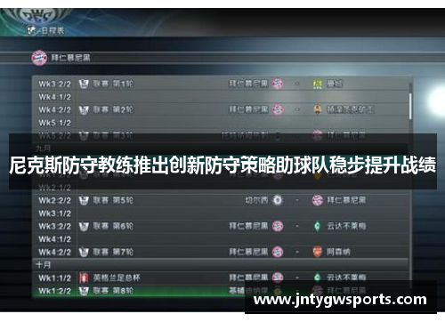 尼克斯防守教练推出创新防守策略助球队稳步提升战绩